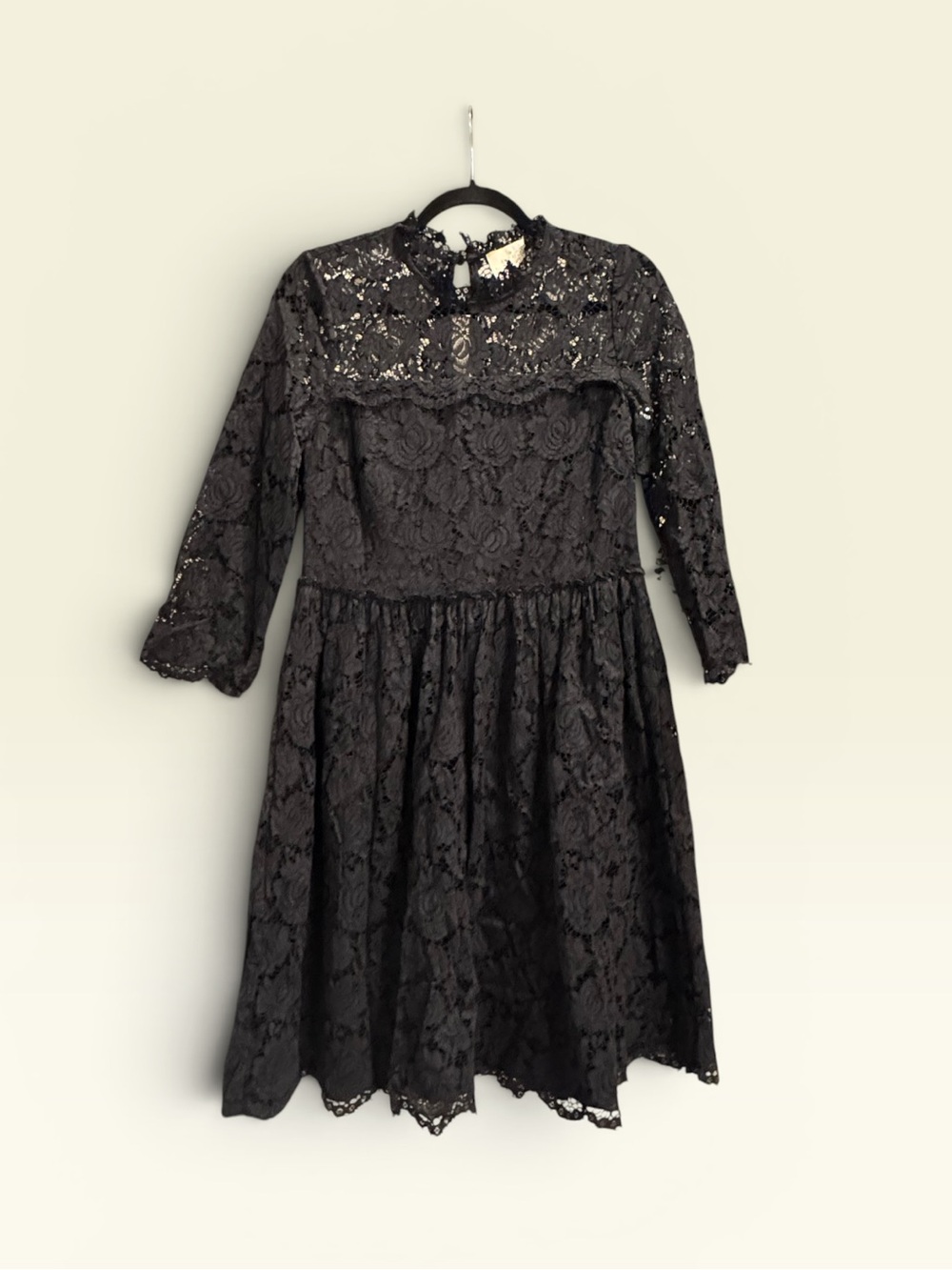 Kate Spade black lace fit-and-flare dress